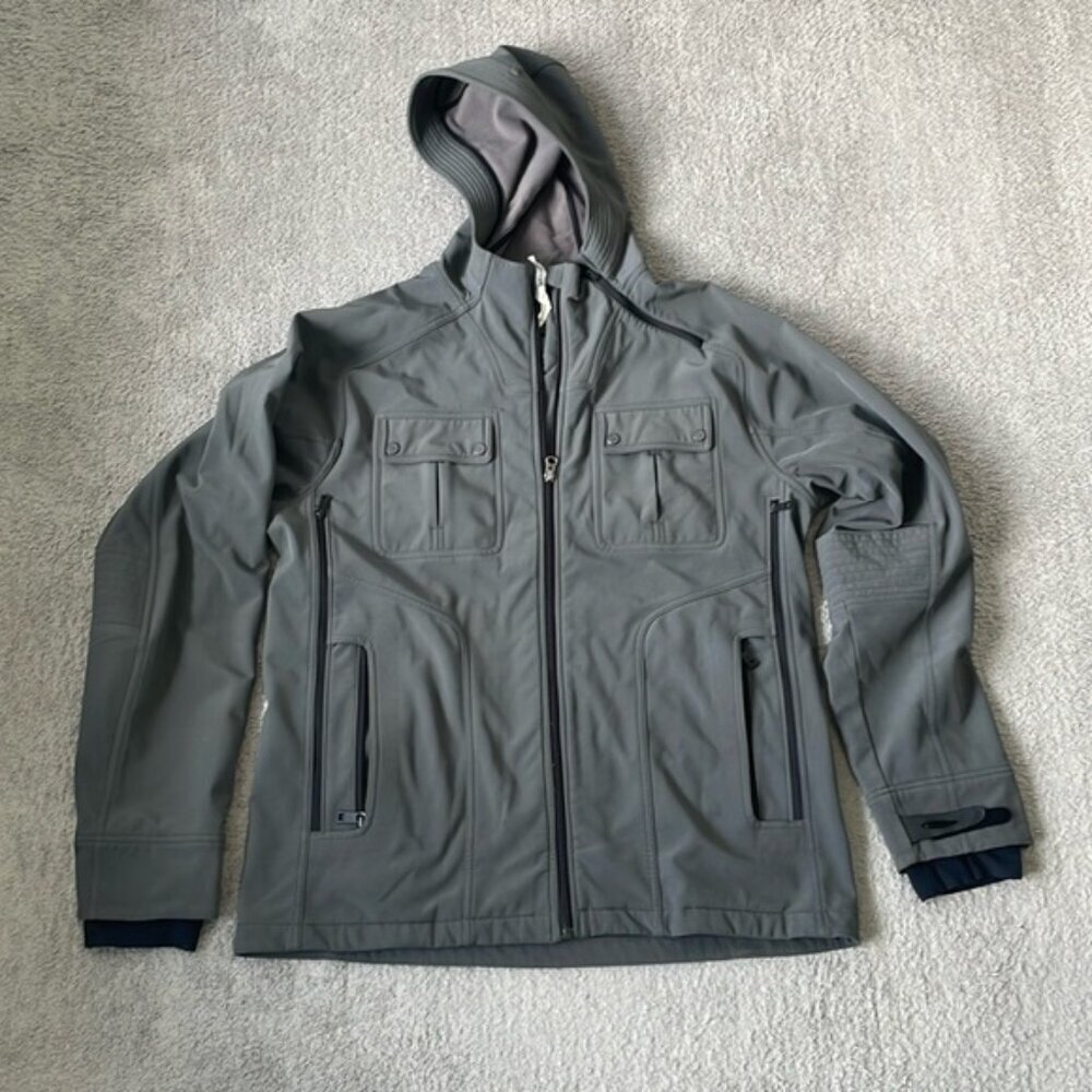EC Lululemon Men's Softshell Hooded Jacket with Zipper Pockets - Size L